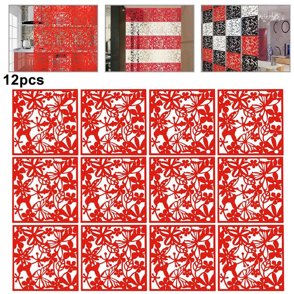 12PCS Hanging Screen Partition Divider Panel Carving Openwork Room Divider Screen Hanging Panel Curtain Partitions Decoration thumbnail 5