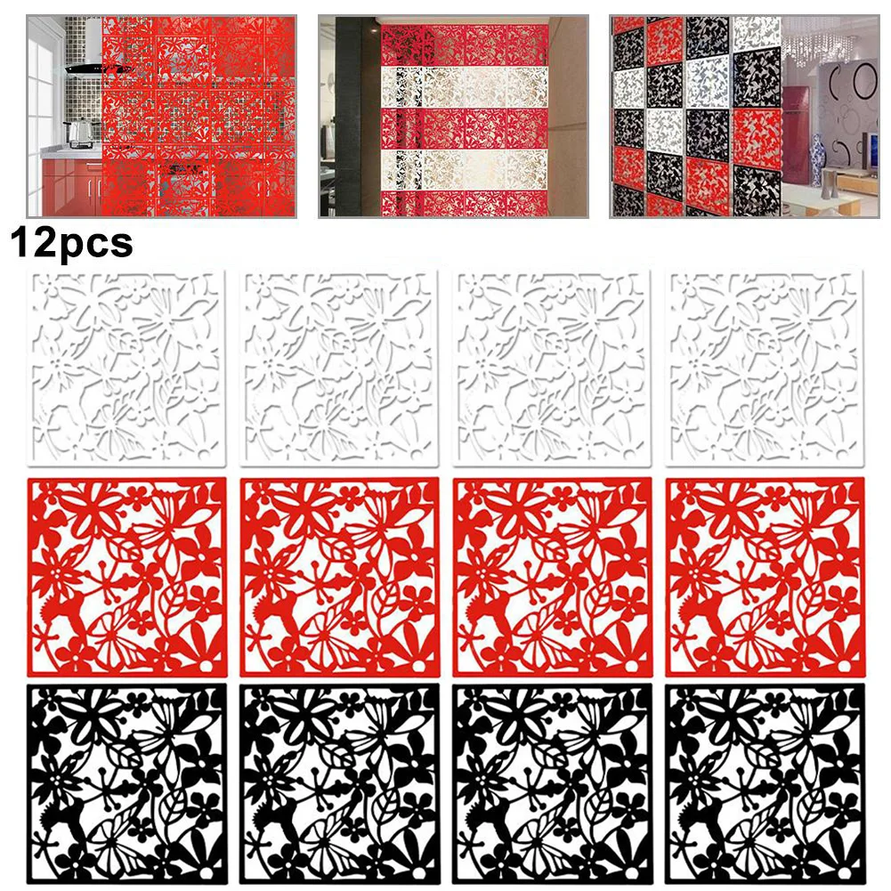 12PCS Hanging Screen Partition Divider Panel Carving Openwork Room Divider Screen Hanging Panel Curtain Partitions Decoration thumbnail 6
