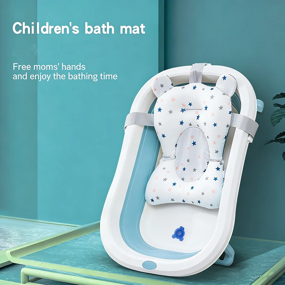 Baby Bath Seat Support Mat  Infant Anti-Slip Soft Comfort Body Cushion Foldable Baby Bath Tub Pad Chair Newborn Bathtub Pillow thumbnail 2