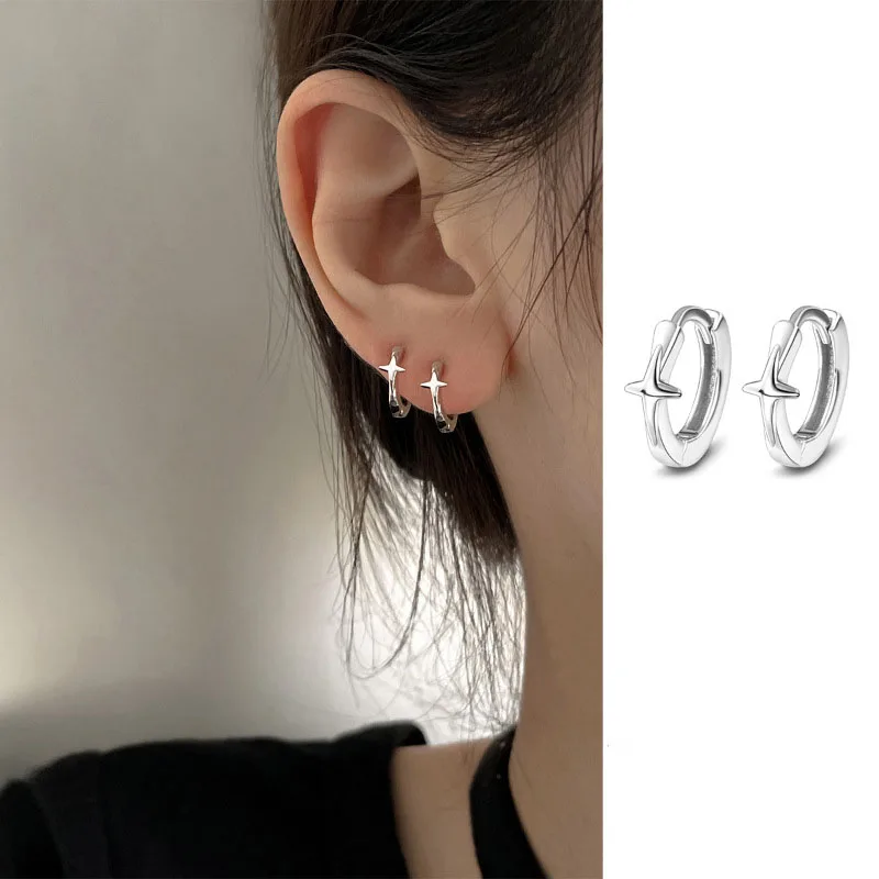 VENTFILLE 925 Sterling Silver Star Earring for Women Girl Personal Originality Trend Hip Hop Neutral Jewelry Gift Dropshipping thumbnail 5