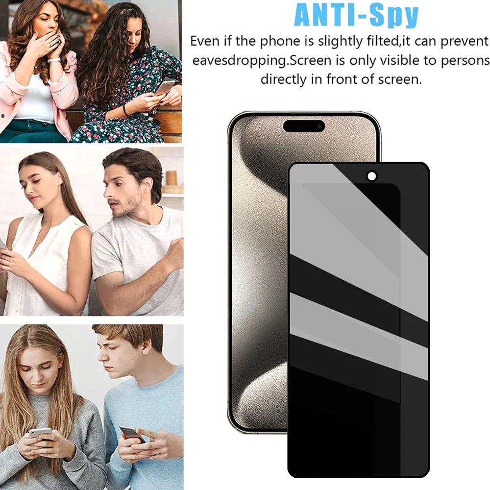 1~3PCS Anti Spy Tempered Glass For iPhone 17 17e 16e 16 15 Pro Max Privacy Screen Protector iPhone 15 14 Plus 13 12 11 Pro Max Antiespia Pelicula de Cristal Templado iPhone 17 Pro Max anti-peeping Protective Film thumbnail 6