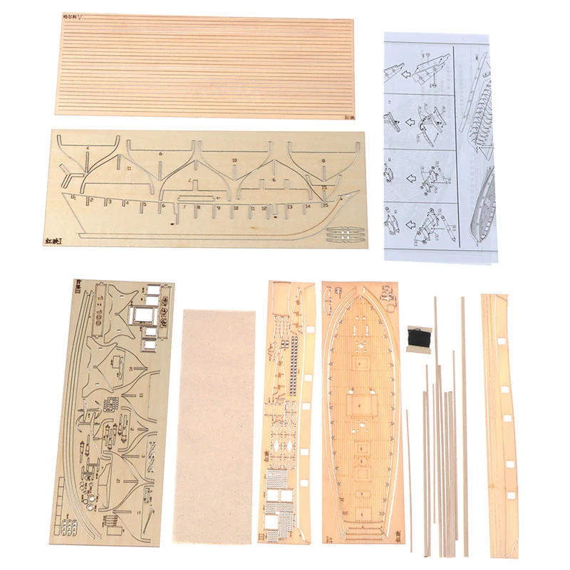 1:100 Halcon Wooden Sailing Boat Model DIY Kit Ship Assembly Decoration Gift thumbnail 4
