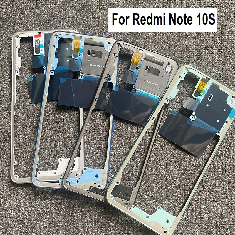 6.43" New For Xiaomi Redmi Note 10 10S Middle Frame Front Bezel Back Housing Case Mid Plate 4G Replacement thumbnail 2