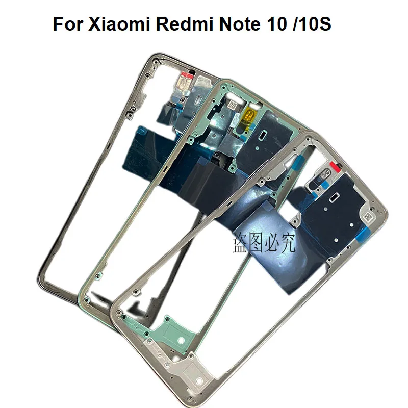 6.43" New For Xiaomi Redmi Note 10 10S Middle Frame Front Bezel Back Housing Case Mid Plate 4G Replacement thumbnail 6
