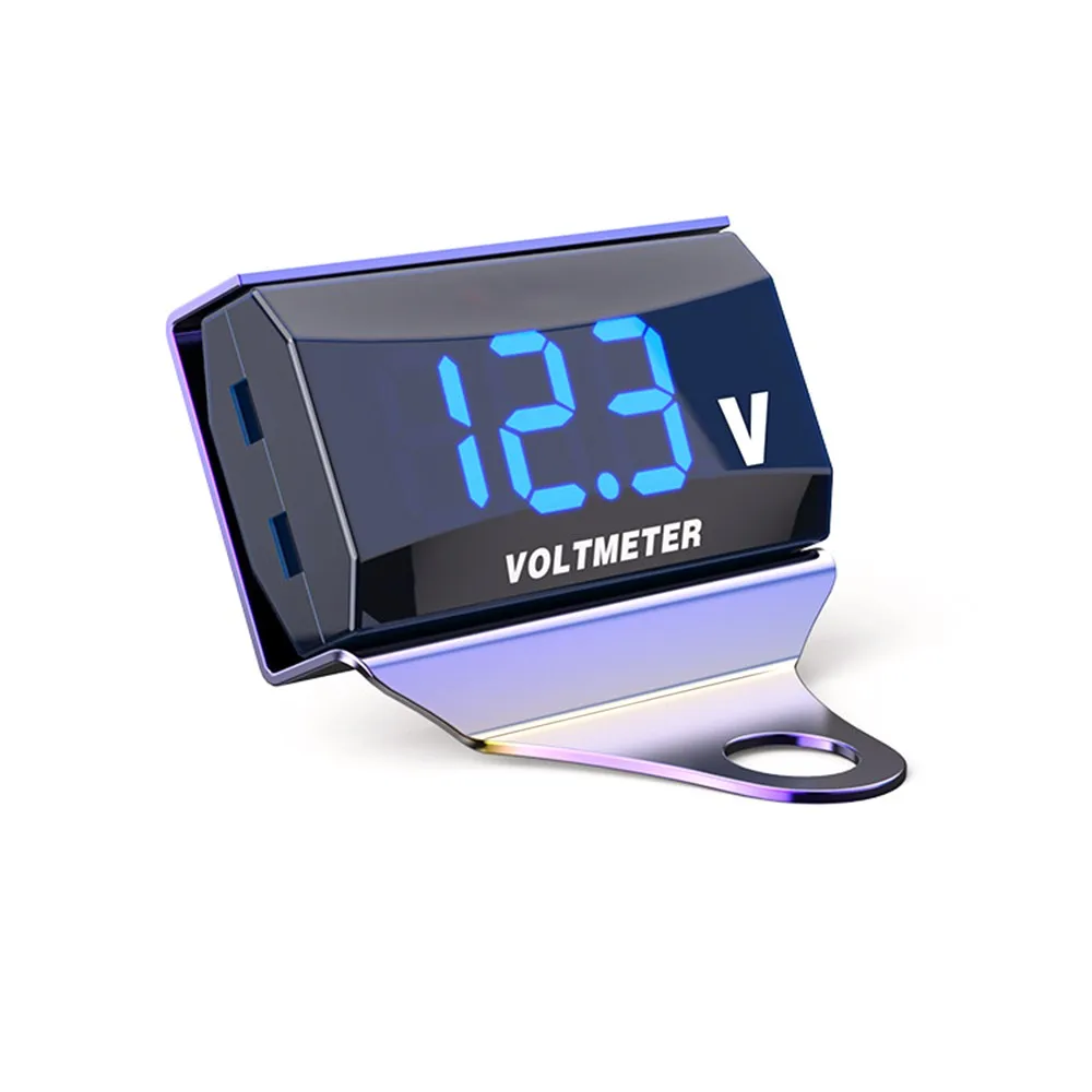 Motorcycle DC 10-150V Digital Voltmeter LED Display Waterproof Voltage Tester Battery Moniter Gauge with Bracket thumbnail 2