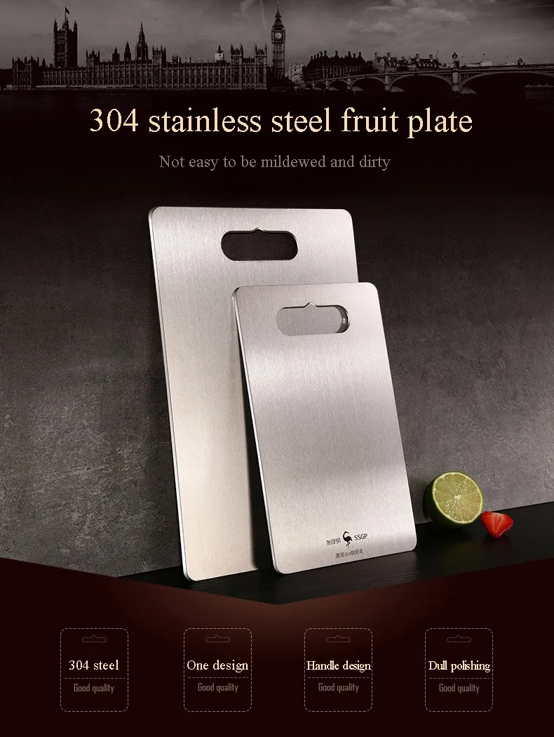 Cutting Boards Bar Family Friends Dining Chopping Board Gadgets Stainless Steel Tools Double-Sided Use High-Quality Materials thumbnail 2