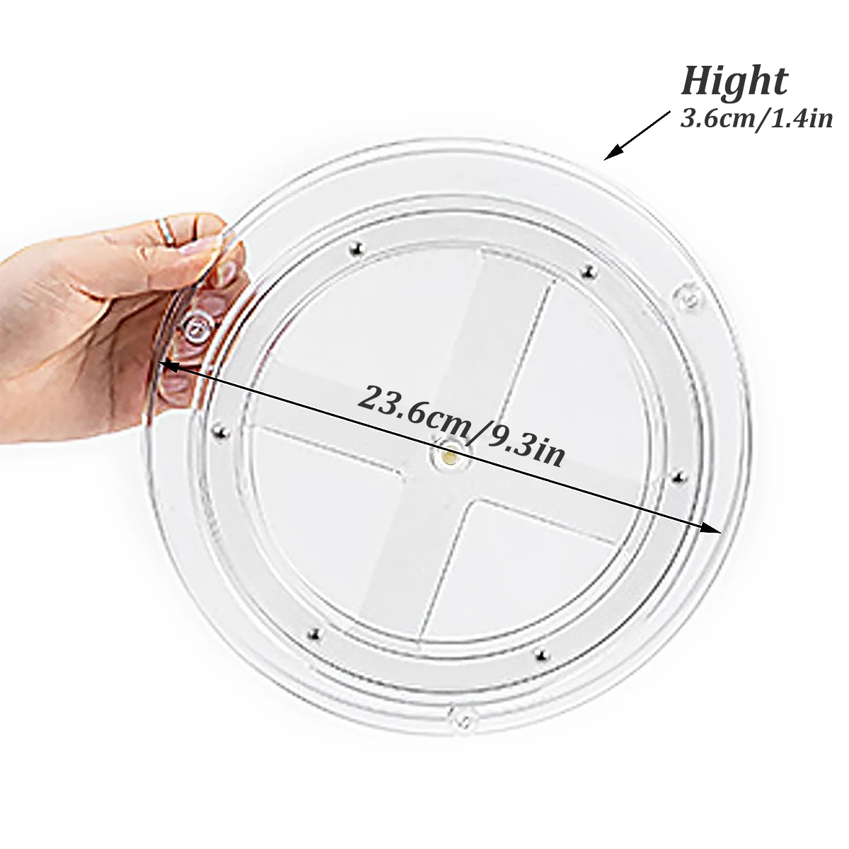 Turntable Organizer Multifunction Clear Rotating Storage Trays Plastic Kitchen Turntable Spice Rack Cosmetic Makeup Organizer thumbnail 5