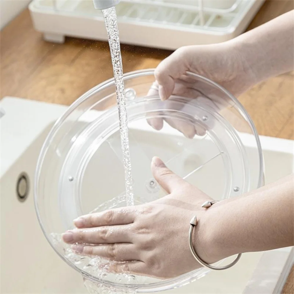 Turntable Organizer Multifunction Clear Rotating Storage Trays Plastic Kitchen Turntable Spice Rack Cosmetic Makeup Organizer thumbnail 3