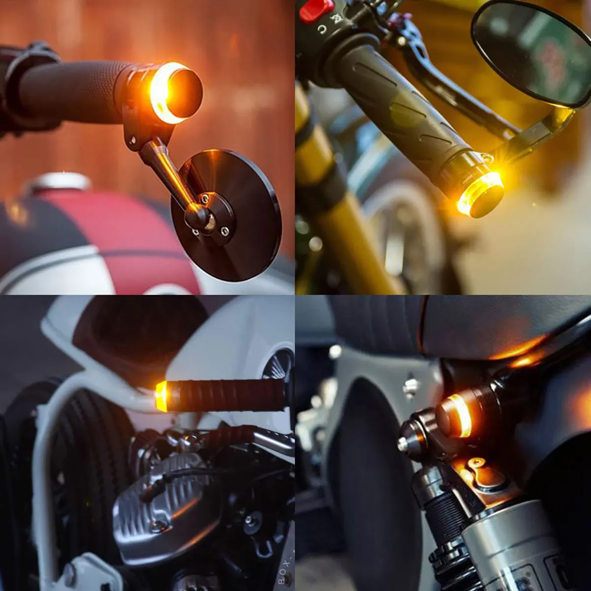 2pcs Motorcycle LED Handle Light Bar End Indicator for Car Turn Signal LED Light Universal Handle Bar Grip Plug Side Marker Lamp thumbnail 4