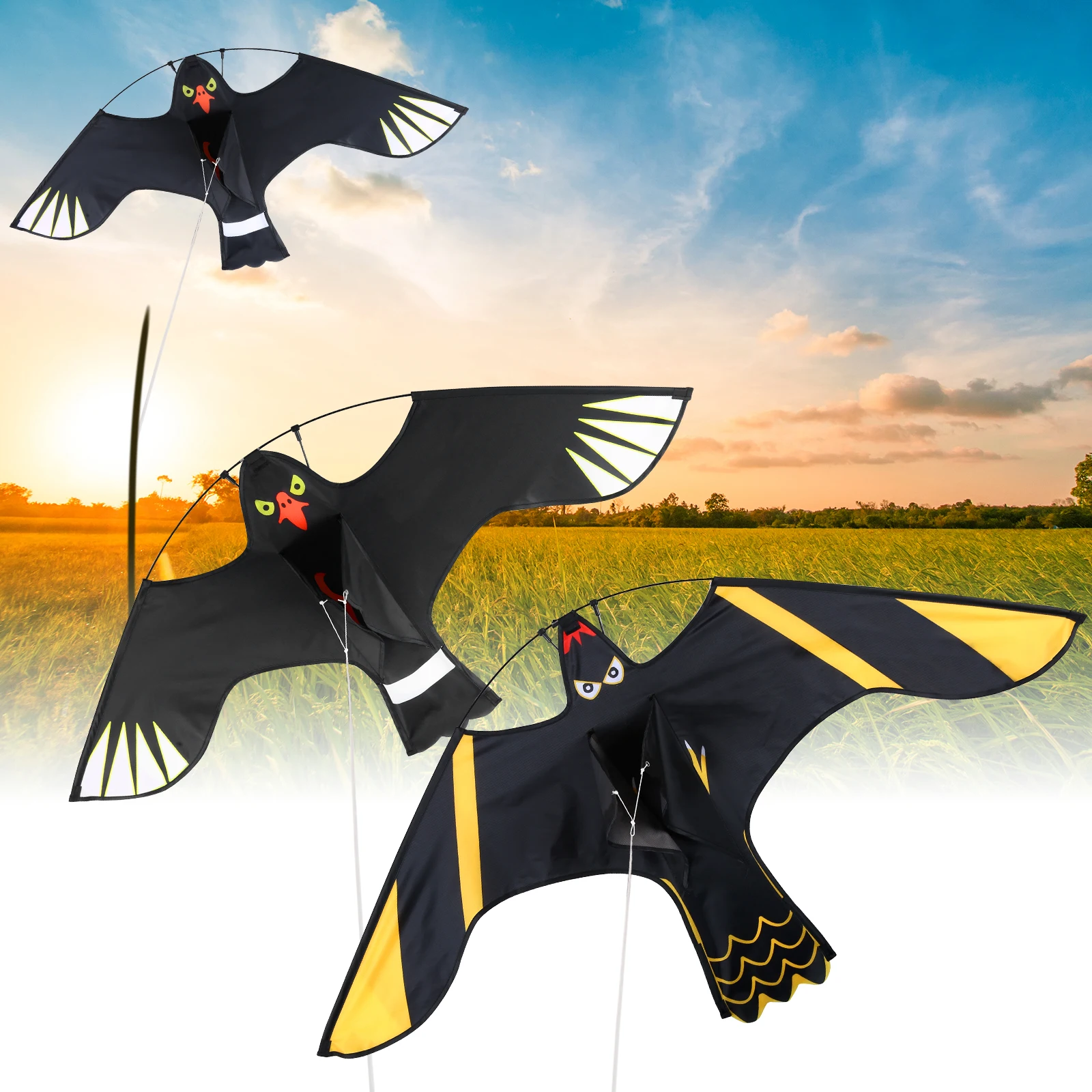 1Pcs Flying Hawk Kite Bird Repeller Scarecrow Decoration Outdoor Pest Control Repellents Garden Supplies thumbnail 6