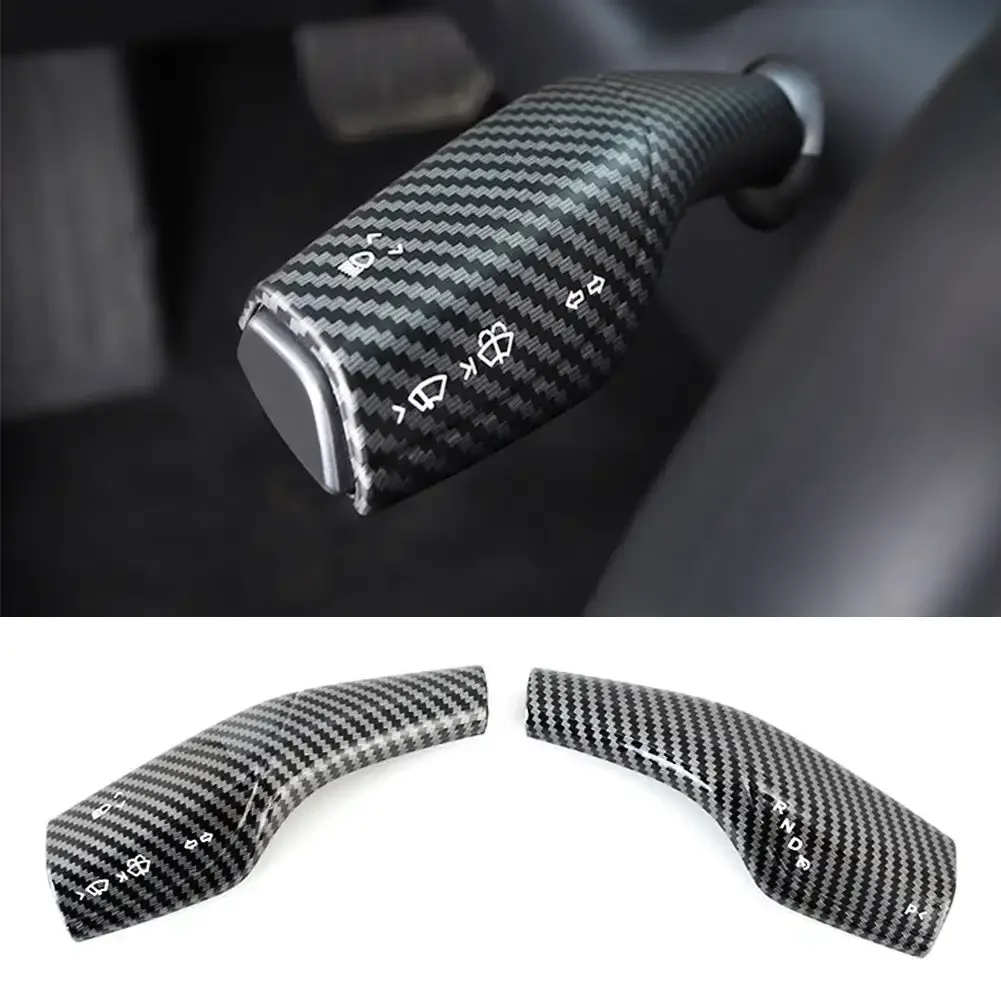 2PCS For Tesla Model 3 Model Y Interior Remodel Patch model3 2022-2023 Car ABS Black Red White Column Shift Protection Cover thumbnail 3