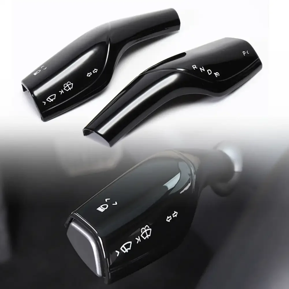 2PCS For Tesla Model 3 Model Y Interior Remodel Patch model3 2022-2023 Car ABS Black Red White Column Shift Protection Cover thumbnail 4