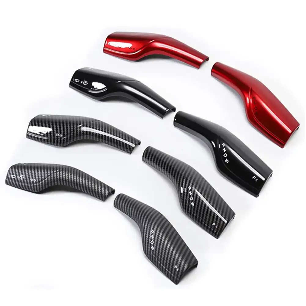 2PCS For Tesla Model 3 Model Y Interior Remodel Patch model3 2022-2023 Car ABS Black Red White Column Shift Protection Cover thumbnail 6