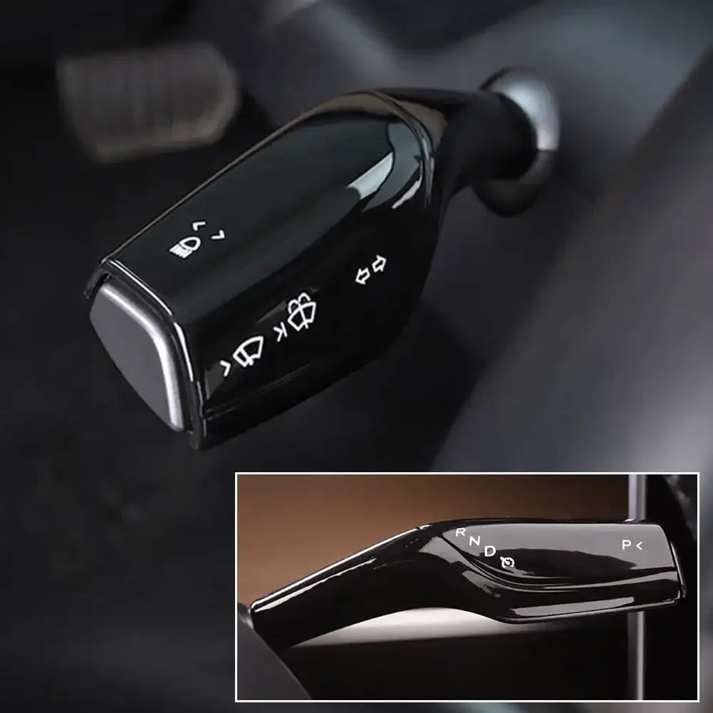 2PCS For Tesla Model 3 Model Y Interior Remodel Patch model3 2022-2023 Car ABS Black Red White Column Shift Protection Cover thumbnail 5