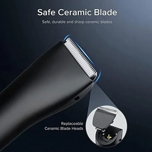 Mens Body Hair Trimmer Balls Shaver for sensitive areas Hair Removal Bikini Trimmer Groin & Body Shaver Groomer Arm Beard Razor thumbnail 2