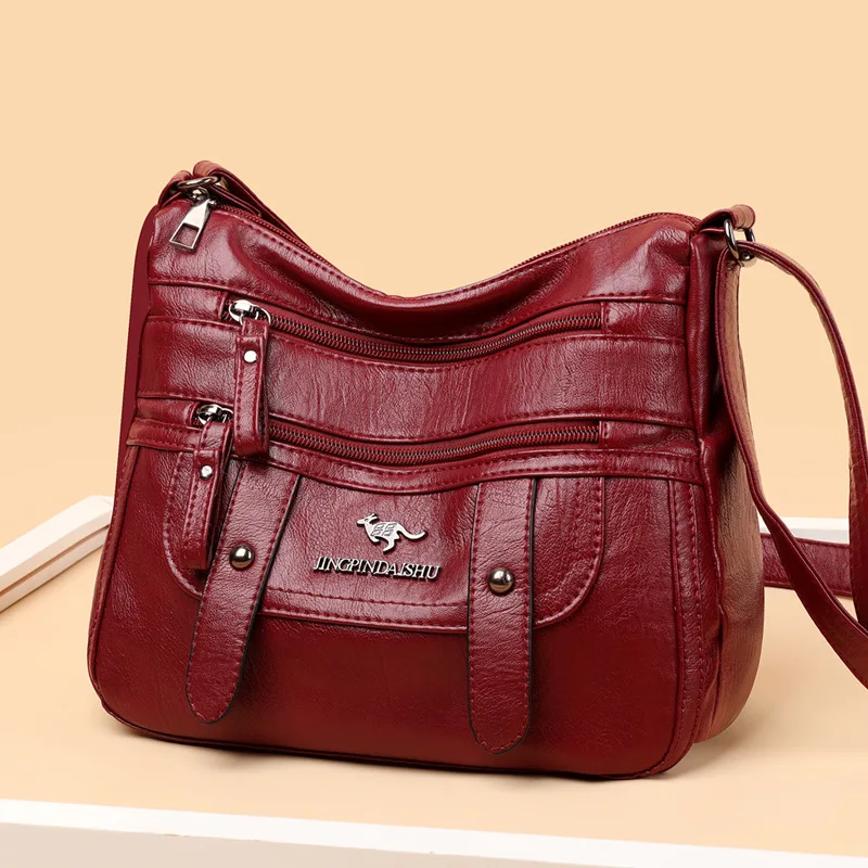 Soft Leather Mother Bag Large Capacity Fashionable Shoulder Crossbody Bag for Women thumbnail 2