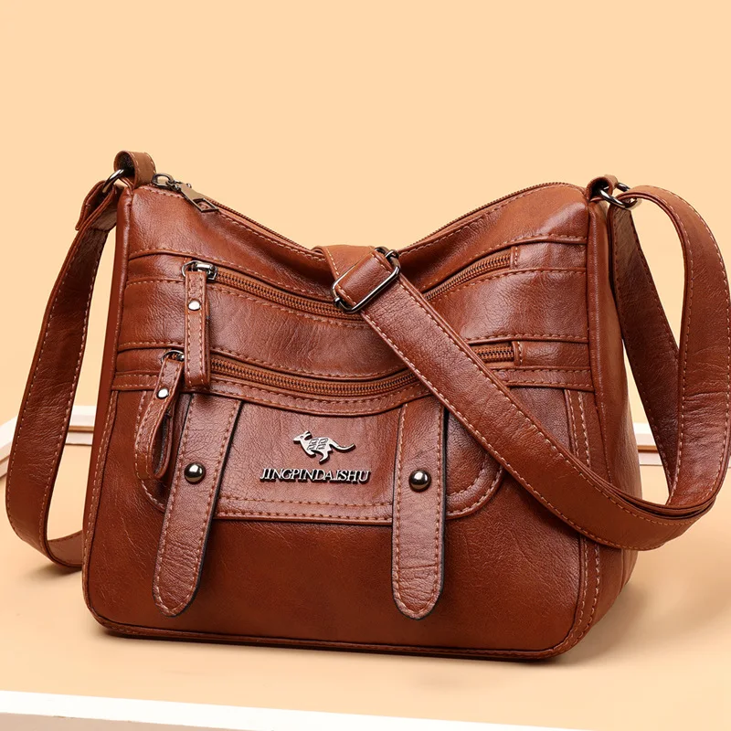 Soft Leather Mother Bag Large Capacity Fashionable Shoulder Crossbody Bag for Women thumbnail 5