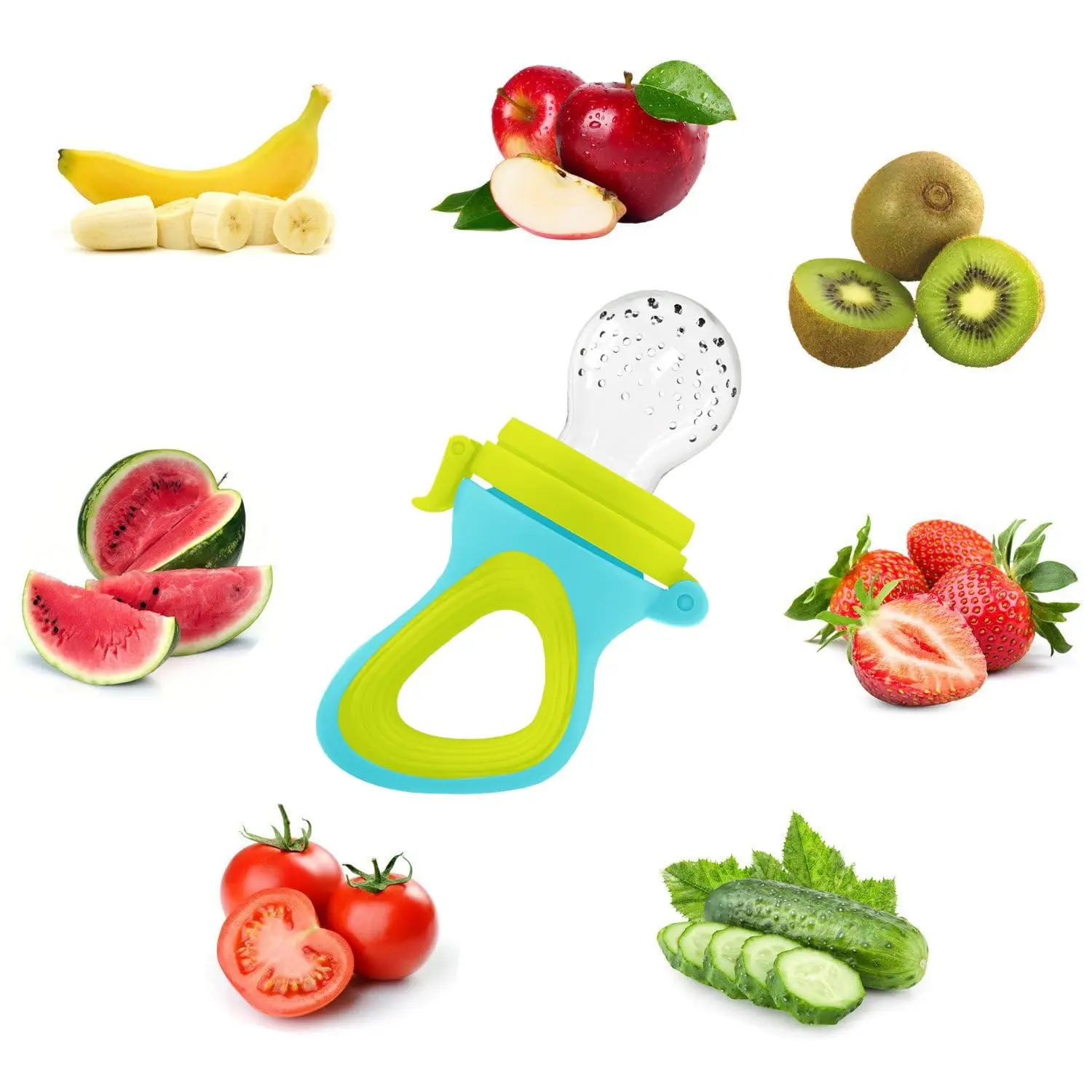 Squeezing Feeding Bottle Cup Silicone Newborn Baby Pacifier Training Rice Spoon Infant Cereal Food Supplement Feeder Tableware thumbnail 3