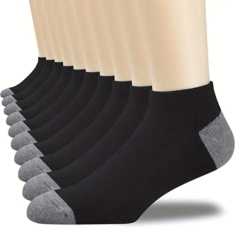 10pairs Men's Fashion Cotton Breathable Comfortable Ankle Socks, Men's Summer Socks thumbnail 4