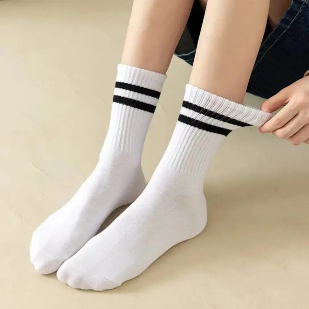 5/6/10 Pairs Women's Mid Socks Solid Color Breathable Comfortable In Autumn Winter Absorbing High-Quality Casual Socks Sports thumbnail 3