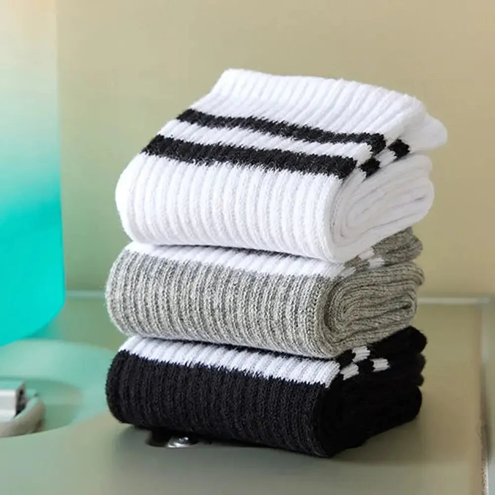 5/6/10 Pairs Women's Mid Socks Solid Color Breathable Comfortable In Autumn Winter Absorbing High-Quality Casual Socks Sports thumbnail 5