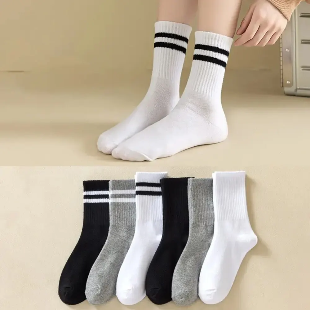 5/6/10 Pairs Women's Mid Socks Solid Color Breathable Comfortable In Autumn Winter Absorbing High-Quality Casual Socks Sports thumbnail 6