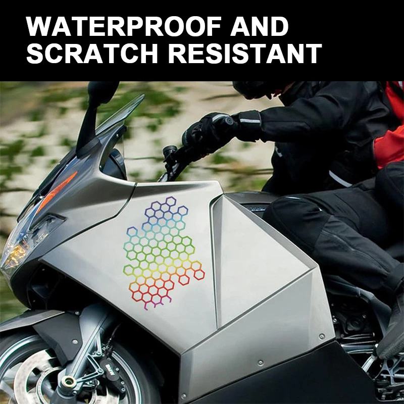 BLALION Motorcycle Sticker Honeycomb Helmet Decals Stickers Car Refit Creative Body Decoration Decals Waterproof Bumper Sticker thumbnail 3