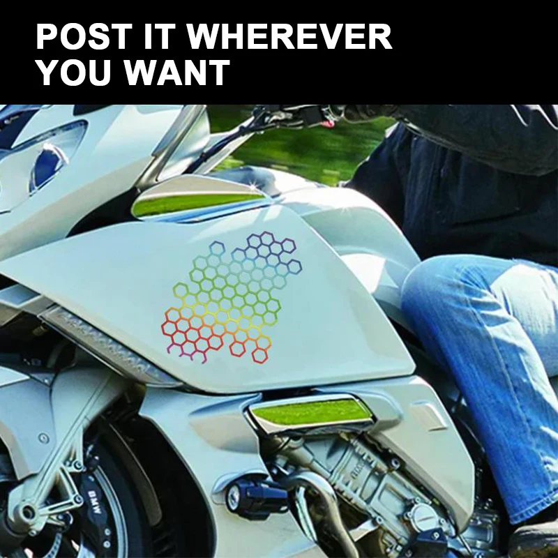 BLALION Motorcycle Sticker Honeycomb Helmet Decals Stickers Car Refit Creative Body Decoration Decals Waterproof Bumper Sticker thumbnail 5