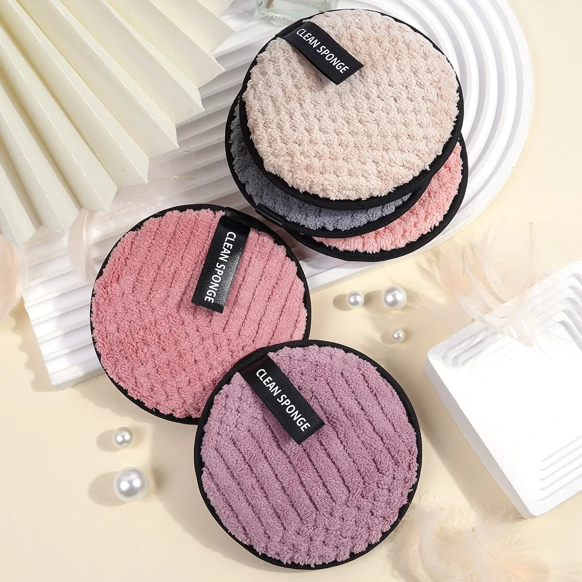 5Pcs Soft Skin Makeup Remover Polyester Facial Cleaning Tool Cosmetic Remover For Men And Women Beauty Tool thumbnail 6