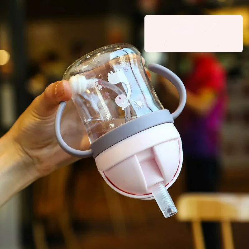 250ml Baby Feeding Cup with Straw Children Learn Feeding Drinking Bottle Kids Training Cup with Straw thumbnail 2