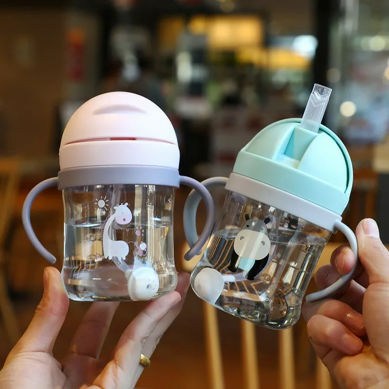 250ml Baby Feeding Cup with Straw Children Learn Feeding Drinking Bottle Kids Training Cup with Straw thumbnail 5