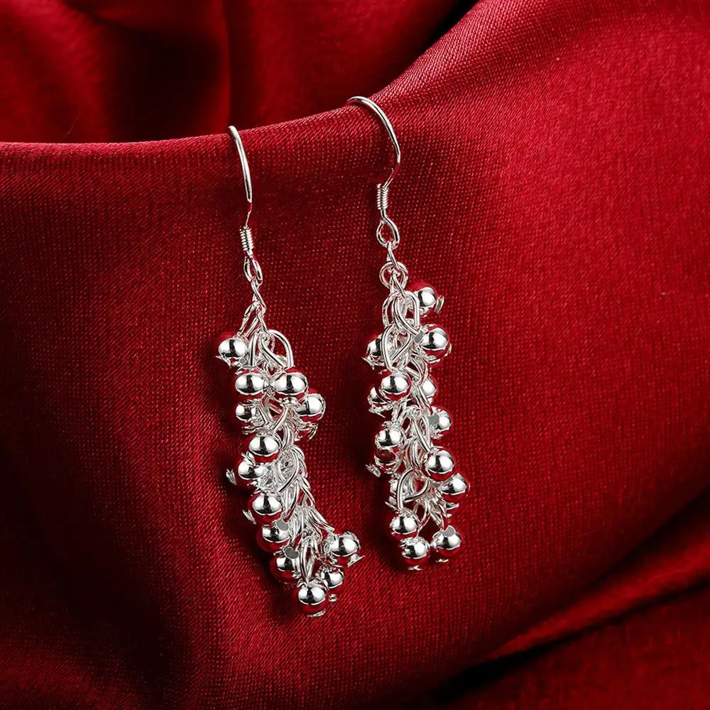 Popular brands 925 Sterling Silver Grape beads Bracelets necklaces earrings Jewelry set for women Fashion Party Christmas Gifts thumbnail 6