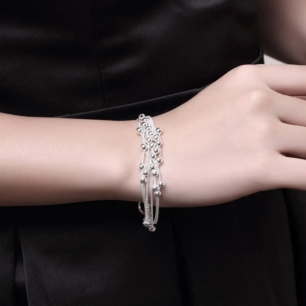 Popular brands 925 Sterling Silver Grape beads Bracelets necklaces earrings Jewelry set for women Fashion Party Christmas Gifts thumbnail 3