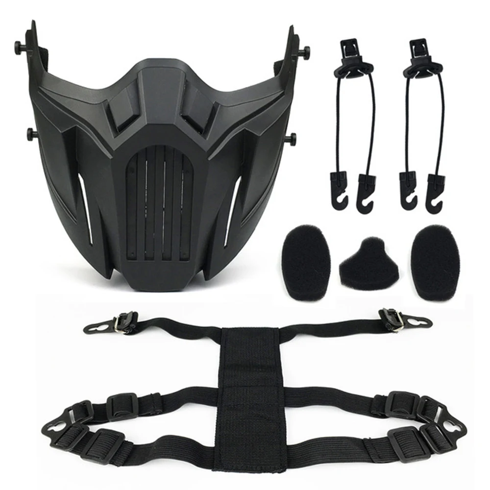 Tactical Airsoft Mask Outdoor Paintball Half Face Iron Warrior Protective Mask Shooting Protection Mouth Mask Hunting Equipment thumbnail 3