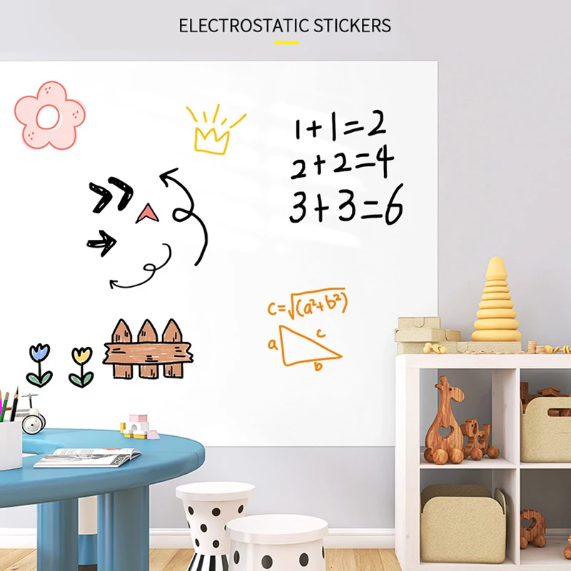 Width: 45CM Reusable Static Whiteboard Adheres To Walls Without Damage Easy To Apply and Remove Dry Eraser White Board thumbnail 4