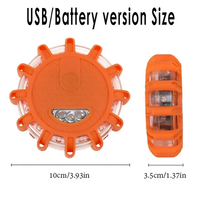 1/2/3/4/6/8/10/12Pcs LED Warning Light Built-in Battery 9Mode Safety Flare Dash Emergency Flashing Lamp Portable Strobe Light thumbnail 3
