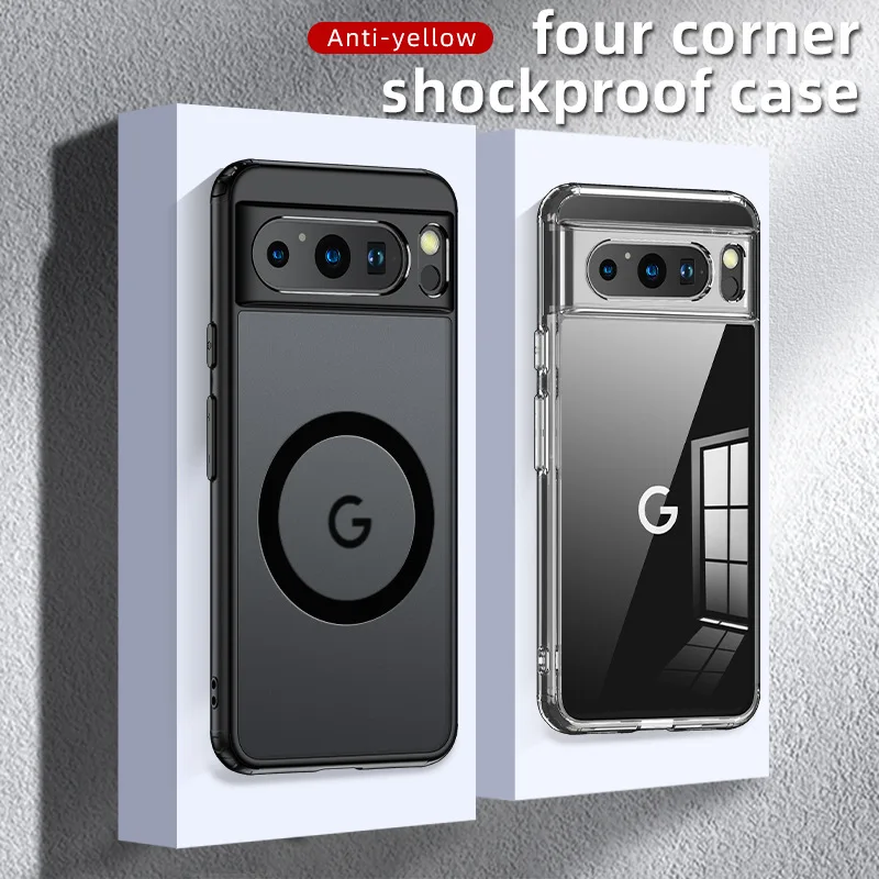 2025 Fashion Magnetic Case For Google Pixel 9 Pro 8 8A 7 10 Dull Polish Wireless Charger Cover Anti-knock Cases For Pixel 9A 7A thumbnail 2