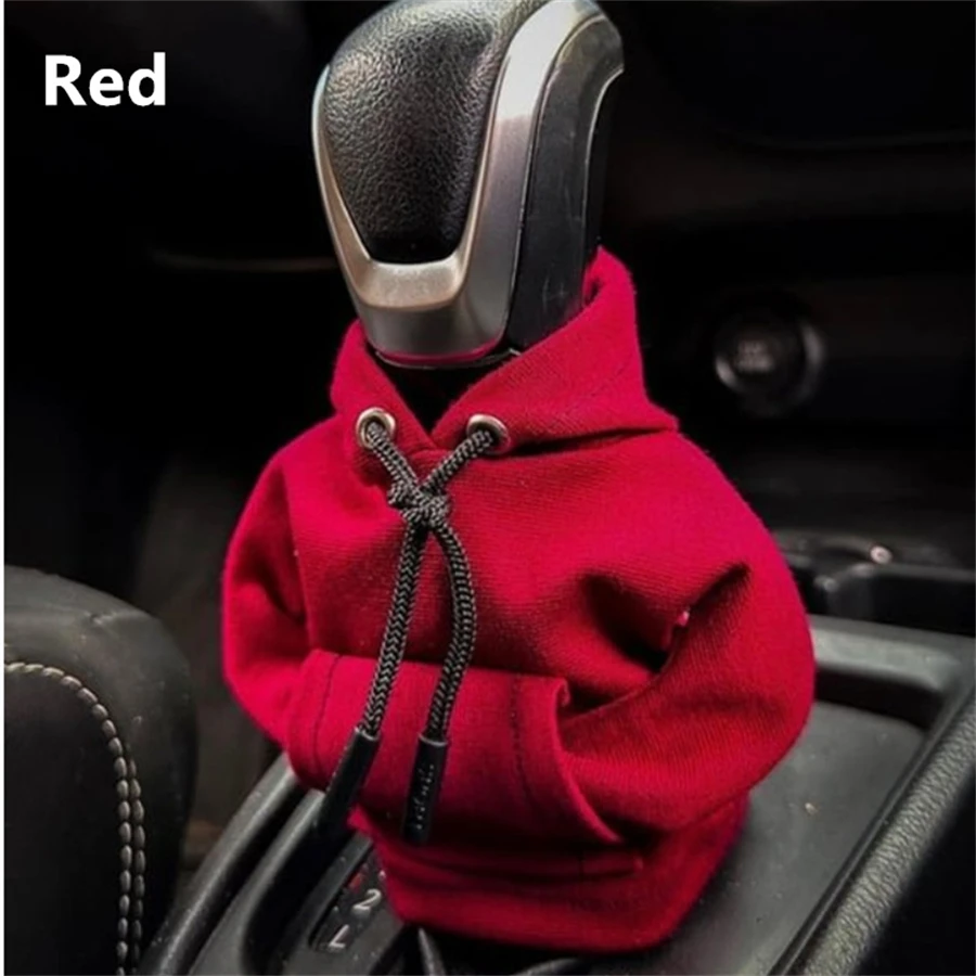 2024 New Car Fashion Hoodie Car Shift Knob Cover Manual Handle Gear Lever Decoration Hoodie Cover Auto Car Interior Accessories thumbnail 3