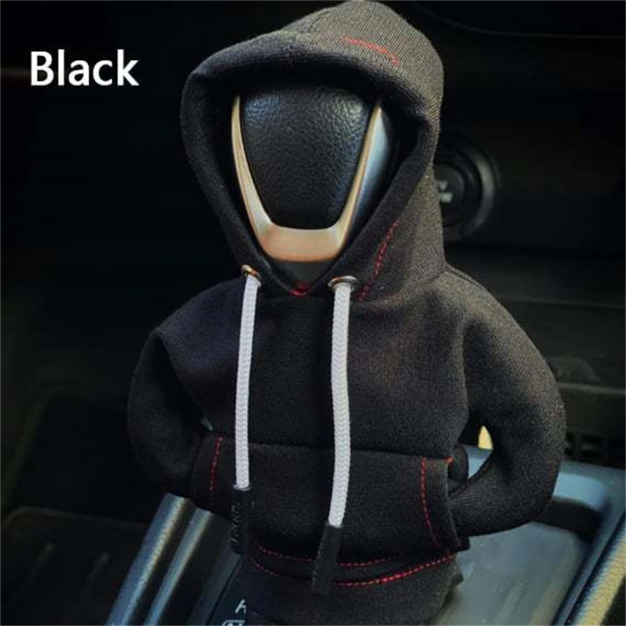 2024 New Car Fashion Hoodie Car Shift Knob Cover Manual Handle Gear Lever Decoration Hoodie Cover Auto Car Interior Accessories thumbnail 4