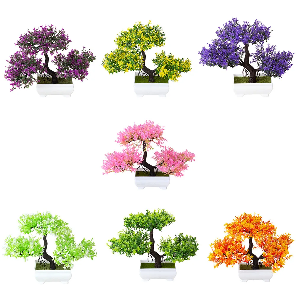 Artificial Plants Decoration Potted Bonsai Small Tree Pot Fake Plant Potted zen garden Ornaments Table Home Room Decoration thumbnail 2