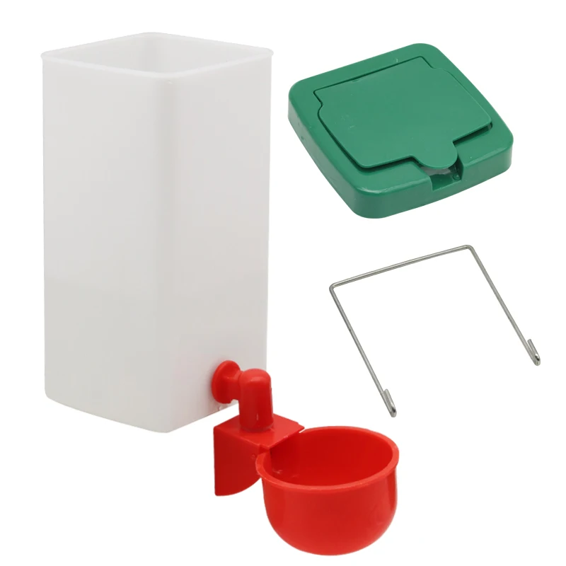 1000ml Rabbit Water bottle with Red Water Bowl Poultry Chick Auto Automatic Drinker for Chicken Duck thumbnail 4