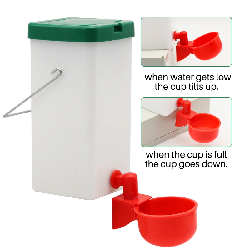 1000ml Rabbit Water bottle with Red Water Bowl Poultry Chick Auto Automatic Drinker for Chicken Duck thumbnail 5