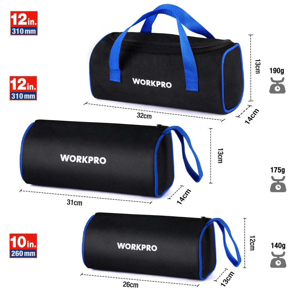 WORKPRO 12 Inch Handheld Multifunctional Tool Bag Electrician Kit Maintenance Tool Storage Bag Repair kit Storage Organize Bag thumbnail 3