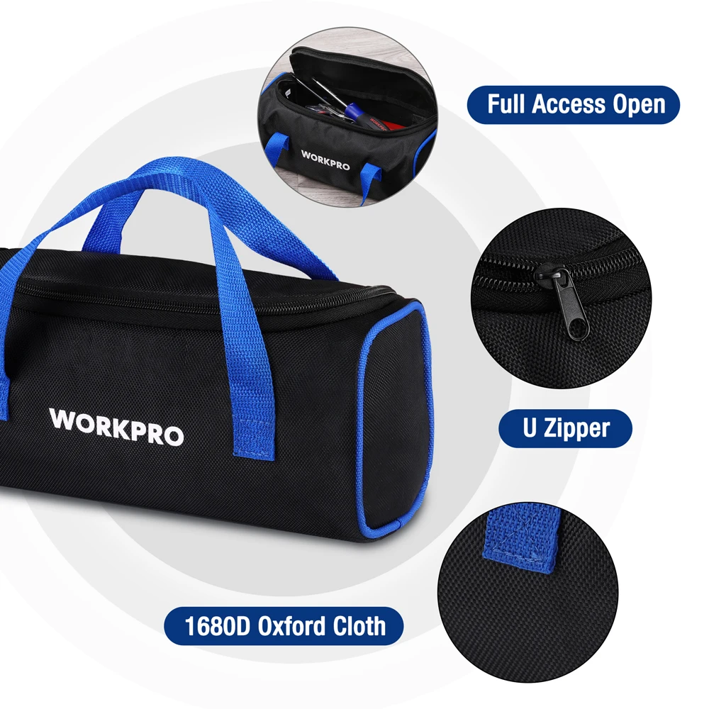 WORKPRO 12 Inch Handheld Multifunctional Tool Bag Electrician Kit Maintenance Tool Storage Bag Repair kit Storage Organize Bag thumbnail 2