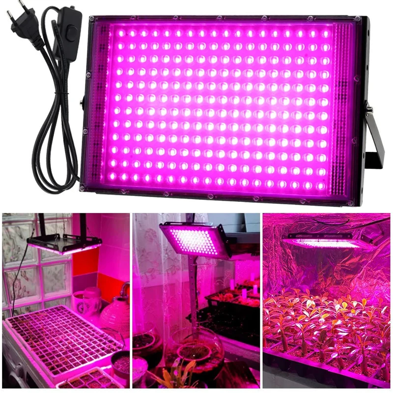 220V Full Spectrum LED Grow Light 100W 200W 300W Phyto Lamp For Plant Light Hydroponic Lamp Greenhouse Flower Seed Grow Lighting
