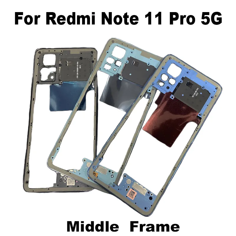 New Middle Frame For Xiaomi Redmi Note 11 PRO Front Bezel Back Housing Case Mid Plate Replacement 4G 5G thumbnail 2