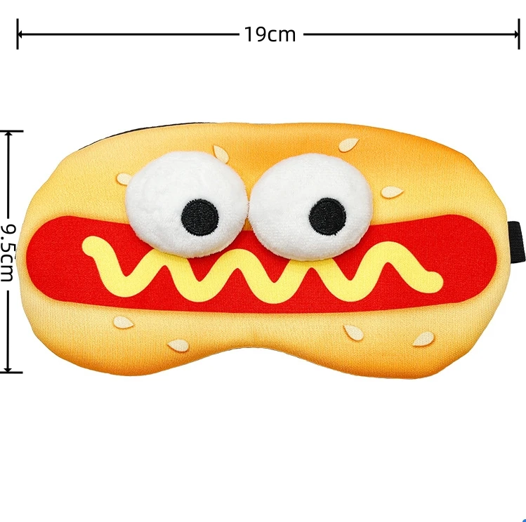 Funny Hamburger Sleep Mask Cute Soft Eye Cover Travel Rest Eye Band Kids Eyeshade Patch Blindfold For Women Girls Eye Mask thumbnail 2