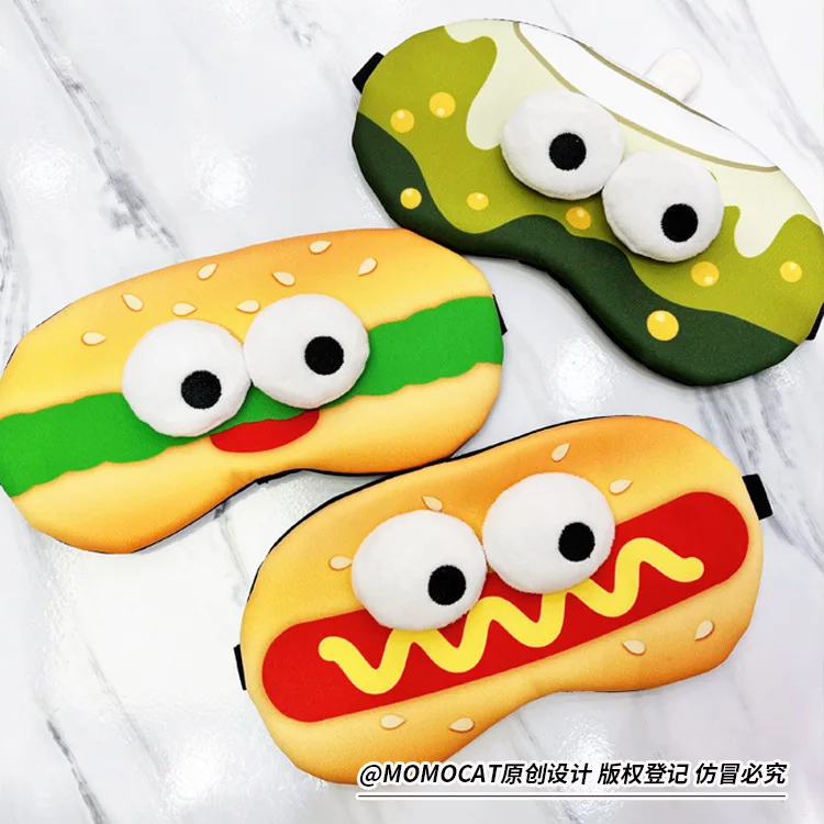 Funny Hamburger Sleep Mask Cute Soft Eye Cover Travel Rest Eye Band Kids Eyeshade Patch Blindfold For Women Girls Eye Mask thumbnail 6