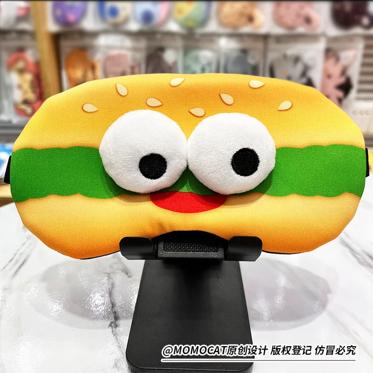 Funny Hamburger Sleep Mask Cute Soft Eye Cover Travel Rest Eye Band Kids Eyeshade Patch Blindfold For Women Girls Eye Mask thumbnail 5