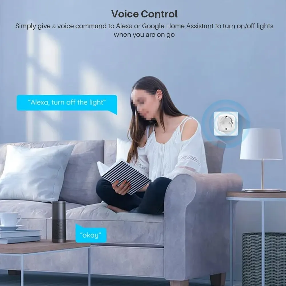 Tuya Smart Plug WiFi EU 16A/20A Smart Socket With Power Monitor Timing Smart Life Support Alexa Google Home Yandex SmartThings thumbnail 4
